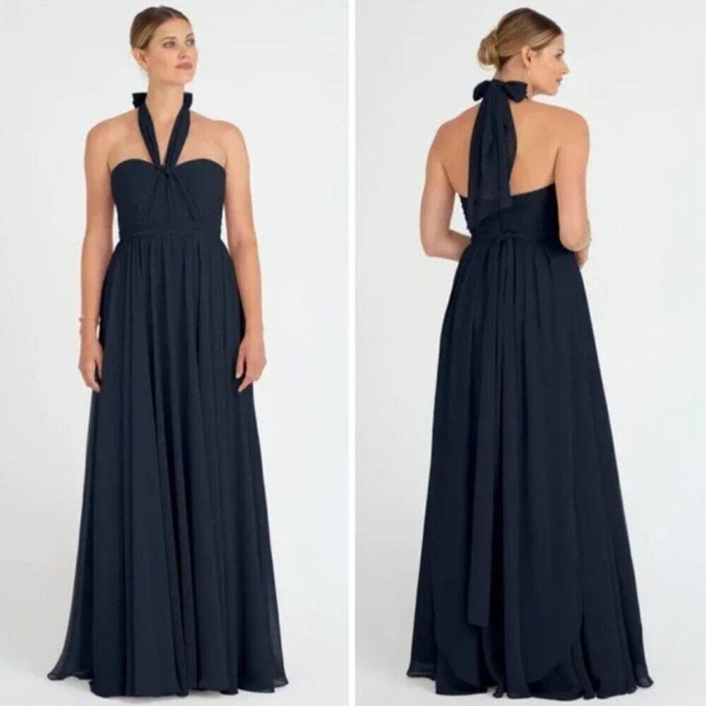 Jenny Yoo Navy Blue Mira Convertible Dress Size 8